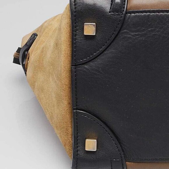 Celine Tri-Color Leather and Suede Mini Luggage Tote Bag - Picture 5 of 12